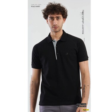 Shots Men Polo T-Shirt - XL - Black - 2990