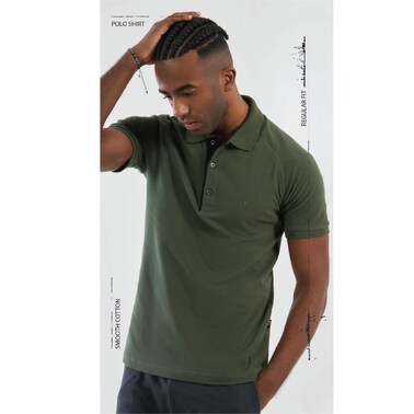 Shots Men Polo T-Shirt - XL - Green - 2990