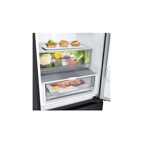 ثلاجة إل جي بفريزر سفلي 341 لتر - أسود - GW-B489FS6W