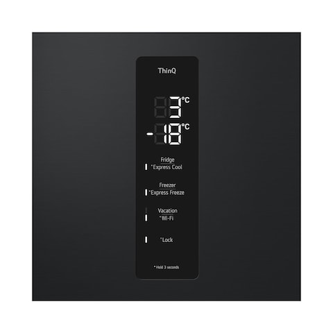 ثلاجة إل جي بفريزر سفلي 341 لتر - أسود - GW-B489FS6W