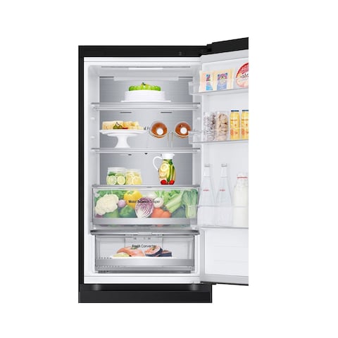 ثلاجة إل جي بفريزر سفلي 341 لتر - أسود - GW-B489FS6W