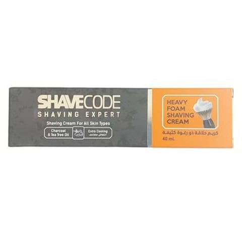 Shave Code Shaving Cream with Charcoal - 40ml