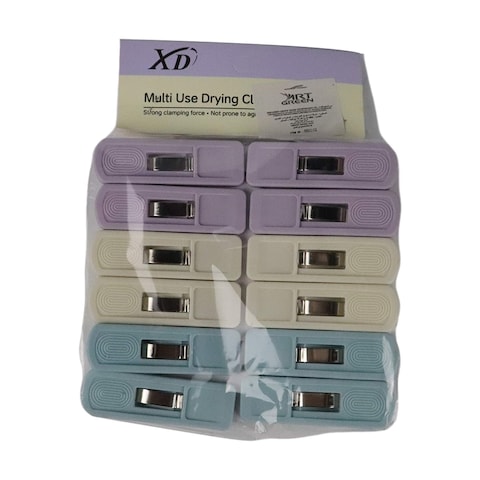 Aramex Plastic Clips Set - 12 Pieces - Milti Colors