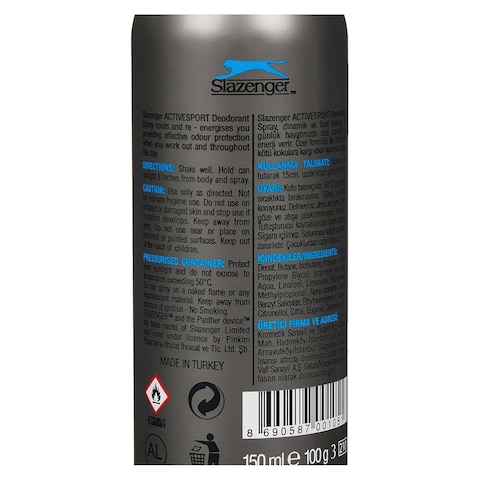 Slazenger Turquoise Deodorant Spray for Men - 150 ml