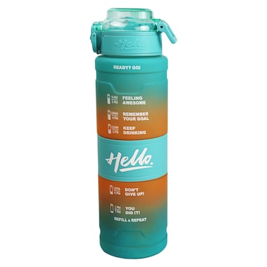 Plastic Sports Water Bottle with Silicone Handle - 1 Liter