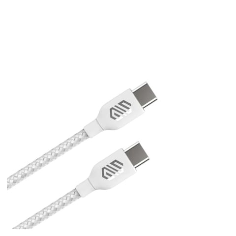 كابل سمارت جيت مضفر من USB-C إلى USB-C سريع - 1.8 متر - أبيض