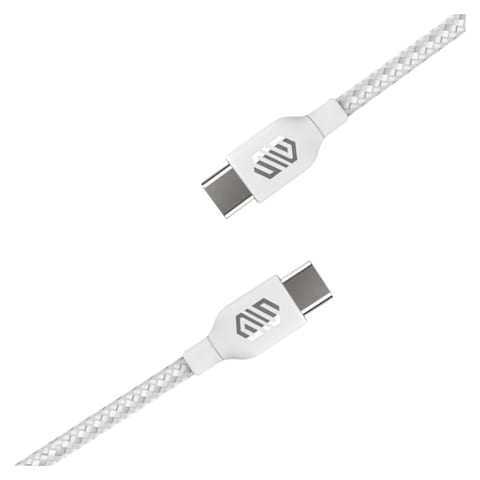 كابل سمارت جيت مضفر من USB-C إلى USB-C سريع - 1.8 متر - أبيض