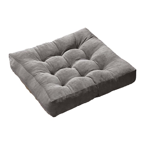 La Collection Square Fiber Floor Pillow - 50*50 Cm - Dark Grey