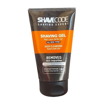 Shave Code Shaving Gel with Charcoal and Tea Tree Oil - 150 ml
