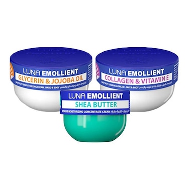 مجموعة لونا المرطبة 2 كريم ترطيب - 160 جم + زبدة الشيا - 50 جم