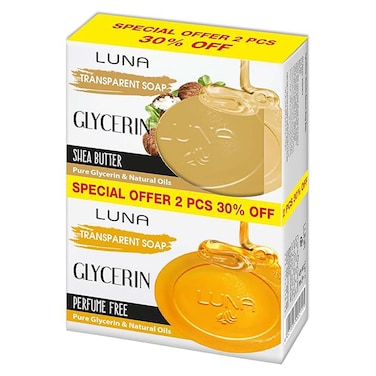 صابونة الجلسرين لونا بزبدة الشيا + صابونة الجلسرين الخالية من العطور