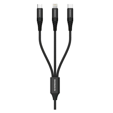 Riversong Infinity 4-in-1 Fast Charging Cable 1.2m - Black - C59