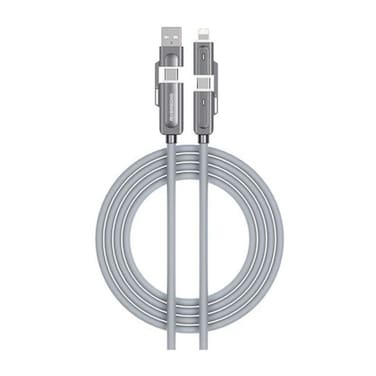 كابل شحن ريفرسونج سريع 4 في 1 66 واط 1.2 متر - رمادي - CT63