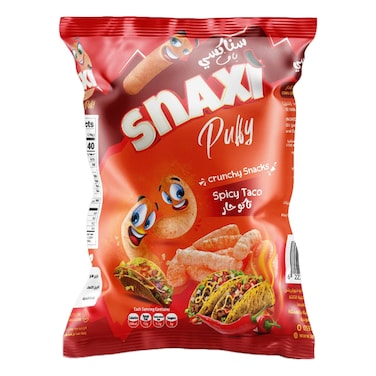 Snaxi Spicy Taco Crunchy Puffs - 70 gm