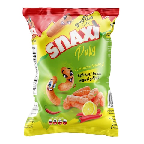 Snaxi Spicy and Lemon Crunchy Puffs - 70 gm