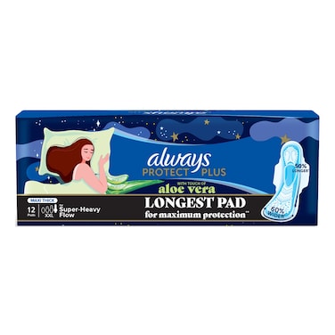 Always Protect Plus Pads with Touch of Aloe Vera - Maxi Thick - XXL - 12 Pads