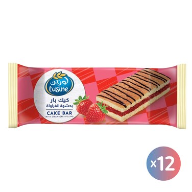 كيكة لوزين بحشوة الفراولة - 22 جم - 12 قطعة