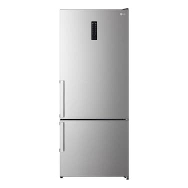 ثلاجة إل جي نو فروست بفريزر سفلي 588 لتر انفرتر - إينوكس - GTF569PVAM