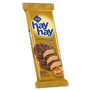 بسكويت تايم هاي هاي بكريمة الكراميل - 30 جرام