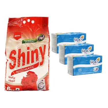 Buy Shiny Automatic Powder Detergent with Rose Scent - 6 Kg + Tamara ...