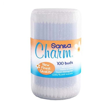 عيدان الأذن القطنية سانيتا شارم - 100 قطعة