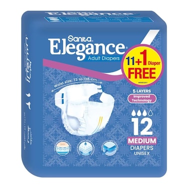 Sanita Elegance Adult Diapers - Medium - 12 Diapers