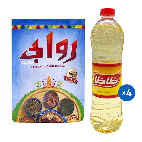 زيت خليط ظاظا - 4 زجاجات + كيس سمن روابي