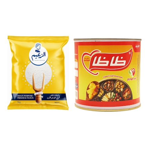 سمن نباتي ظاظا 350 جرام + دقيق الزعيم - 1 كجم