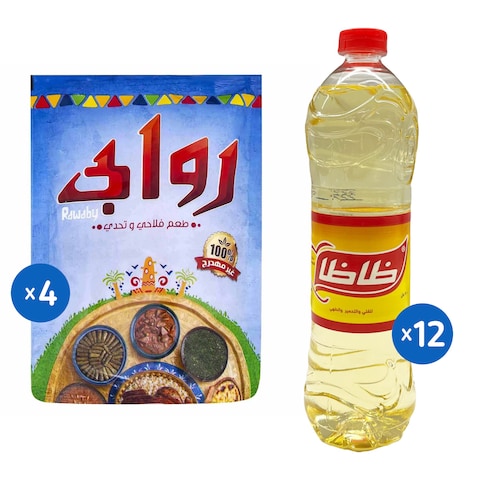 زيت خليط ظاظا 700 مل - 12 زجاجة + سمن روابي - 4 أكياس