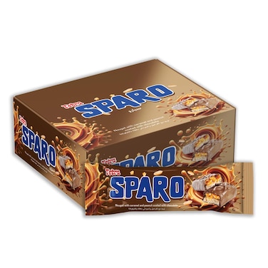 نوجا تيترا سبارو بالكراميل والسوداني مغطاة بالشوكولاتة - 45 جم - 12 قطعة