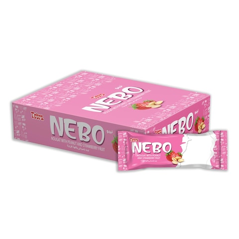 Tetra Nebo Nougat with Peanuts and Strawberry - 50 gm - 12 Pieces