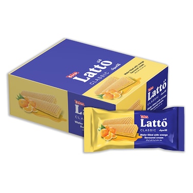 ويفر تيترا لاتو كلاسيك محشو بكريمة البرتقال - 35 جم - 12 قطعة