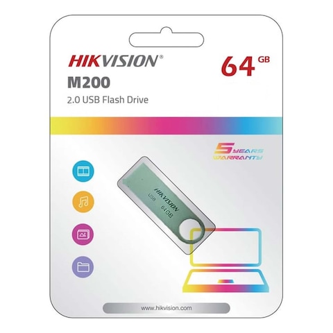 Hikvision USB 2.0 Flash Drive 64GB - Silver - HS-USB-M200A-64G