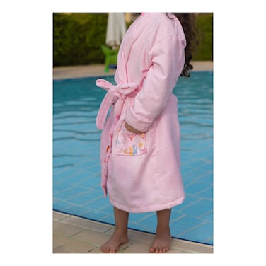 روب حمام منترا للأطفال مقاس 3-4 سنوات- وردي