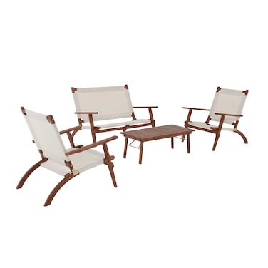 طقم أثاث فناء من من خشب الأكاسيا - 4 قطع