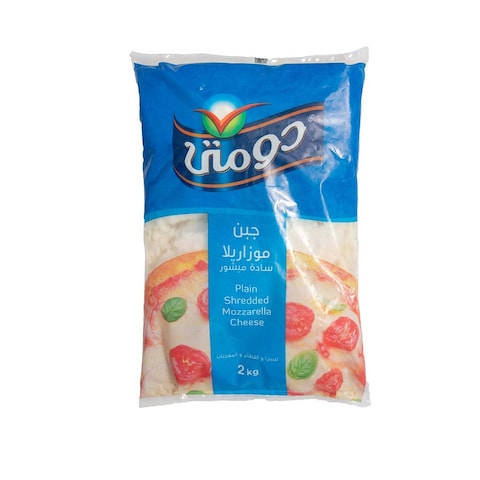 Domty Plain Shredded Mozzarella Cheese - 2 kg