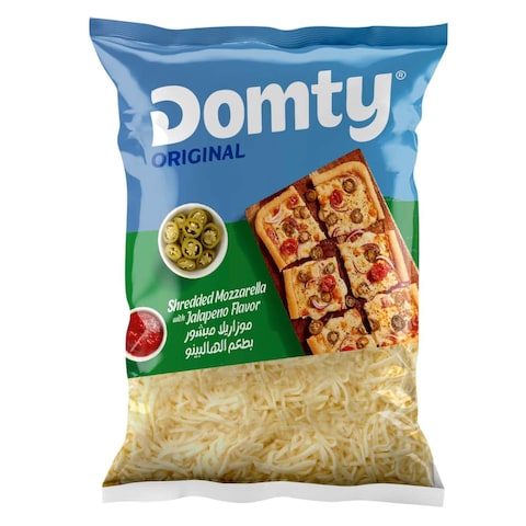 Domty Shredded Mozzarella Cheese with Jalapeno Flavor - 280gm