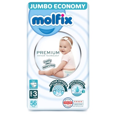 Molfix Premium Diapers - Midi Size 3 - 56 Diaper