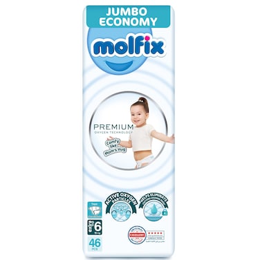 Molfix Premium Diapers - Extra Large Size 6 - 46 Diaper