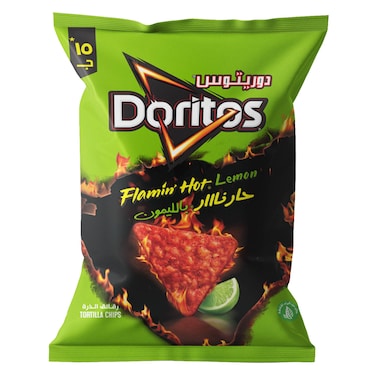 رقائق دوريتوس تورتيلا تشيبس فلامين هوت ليمون - 95 جرام