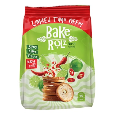 Bake Rolz Wheat Snacks with Spicy Lime - 60 gram