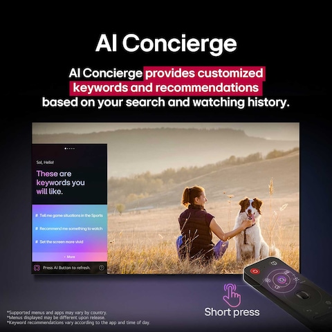 تليفزيون ال جي 65 بوصة 4K فائق الدقة سمارت بريسيفر مدمج - 65UA85006LA