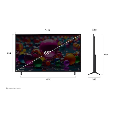 تليفزيون ال جي 65 بوصة 4K فائق الدقة سمارت بريسيفر مدمج - 65UA85006LA