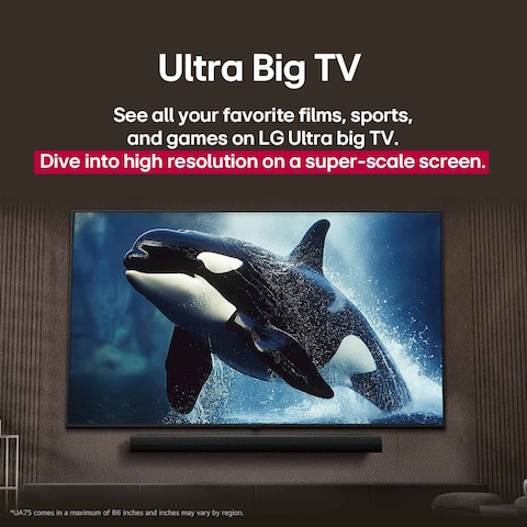 تليفزيون ال جي 65 بوصة 4K فائق الدقة سمارت بريسيفر مدمج - 65UA85006LA