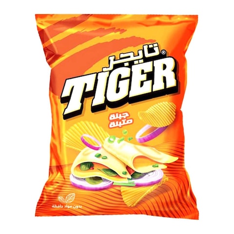 Tiger Potato Chips with Seasoned Cheese Flavour - 63 gram