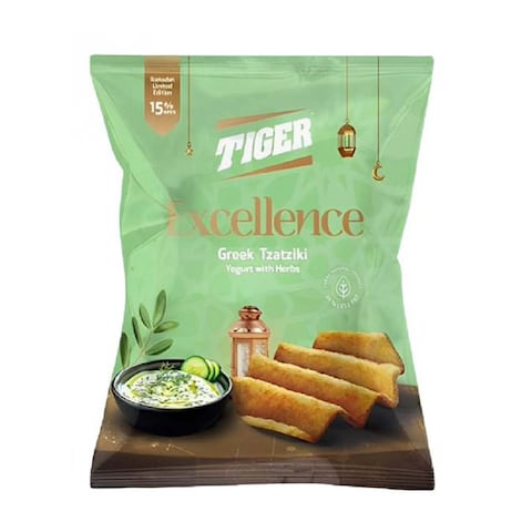 Tiger Excellence Potato Chips with Greek Tzatziki Flavour - 104 gram