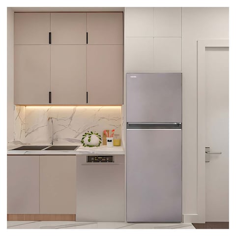Toshiba Refrigerator 411 Liters No-Frost Inverter Motor - Satin Grey - GR-RT559WE-PMN-37