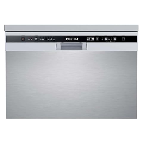 Toshiba Dishwasher 6 Programs 13place Set - Light Silver - DW-13F8AF(SS)-EG
