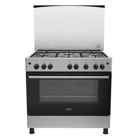 Zanussi Steelplus Gas Cooker 5-Burners With Gas Oven Hob - ZCG922A6XB