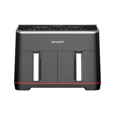 قلاية هوائية شارب طهي مزدوج 1800 وات 8 لتر ديجيتال - أسود - KF-DF80RT-EK2